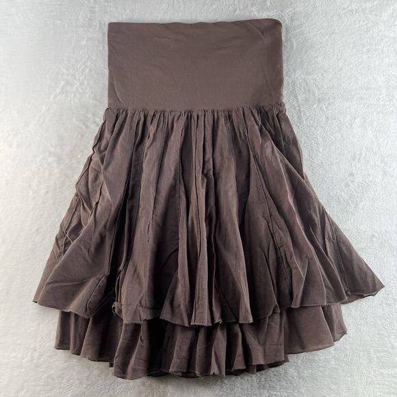 Vtg 2000s Y2K Large Skirt Unique Layered Tiered Flared Mini Peasant Boho Fairy - Picture 5 of 9